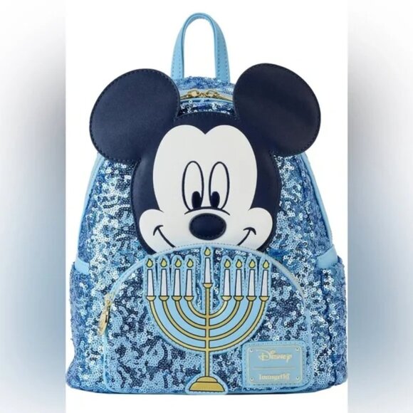 Loungefly Handbags - Loungefly Disney Mickey Mouse Hanukkah Sequin Glow Mini Backpack